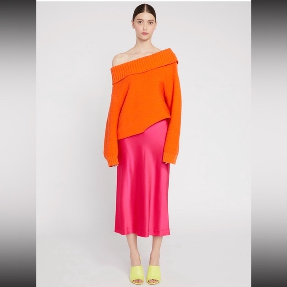 alice + olivia Bonnie sweater in monarch orange size small NWT - Picture 5 of 6